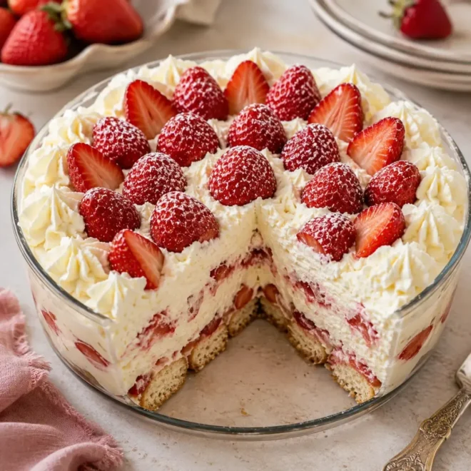 Charlotte aux Fraises Sans Cuisson
