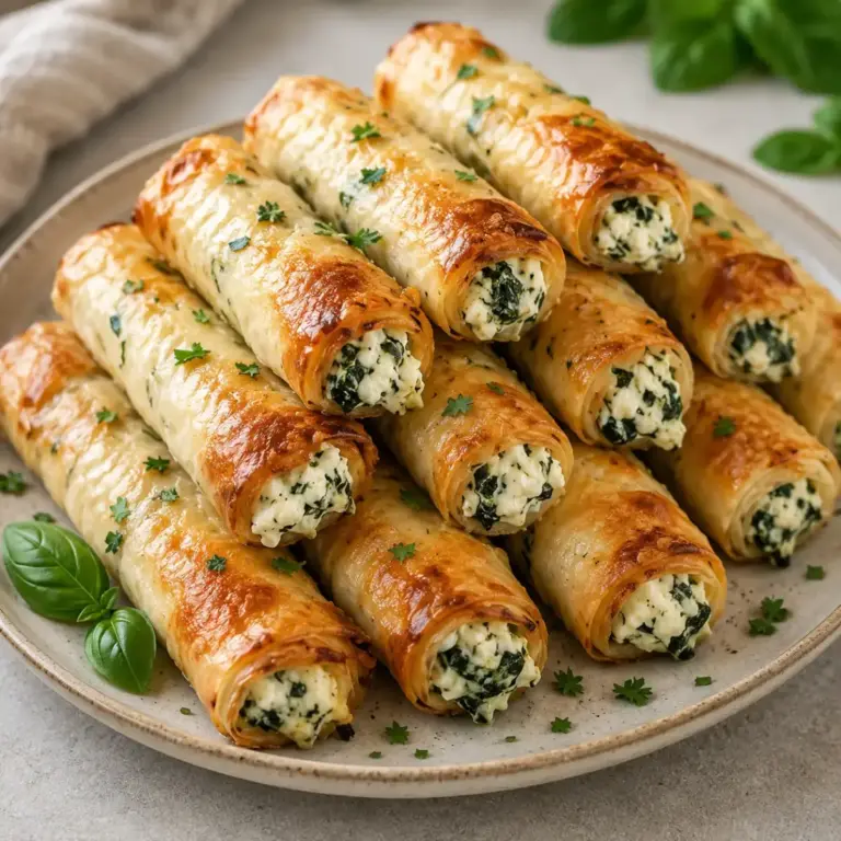 Cigares de courgettes à la feta et à la mozzarella, feuilletés croustillants