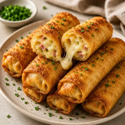 Cigares Croustillants Jambon, Pommes de Terre et Fromage