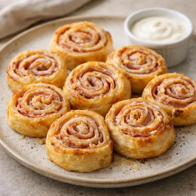 Cinnamon Rolls salés jambon & fromage en escargots (pâte feuilletée au four)