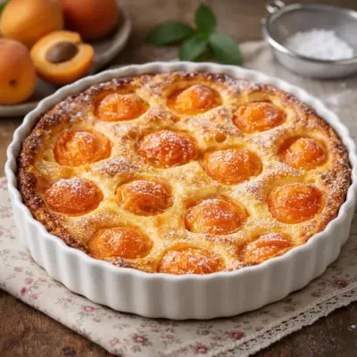 Clafoutis aux abricots moelleux : vanille & doré