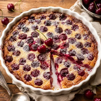 Clafoutis aux Cerises Facile (recette française légère et moelleuse)