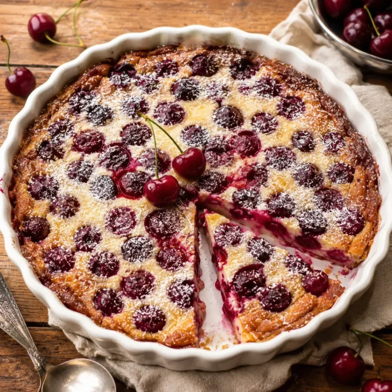 Clafoutis aux Cerises Facile (recette française légère et moelleuse)