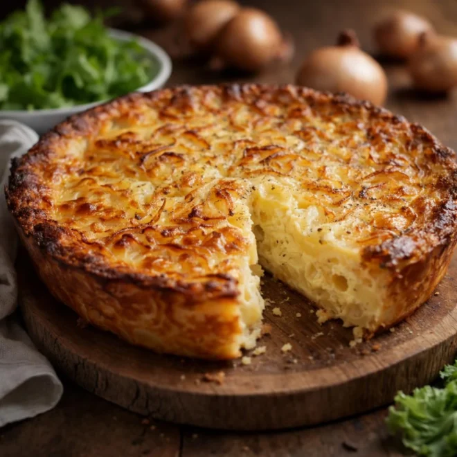Clafoutis aux oignons doux caramélisés et emmental