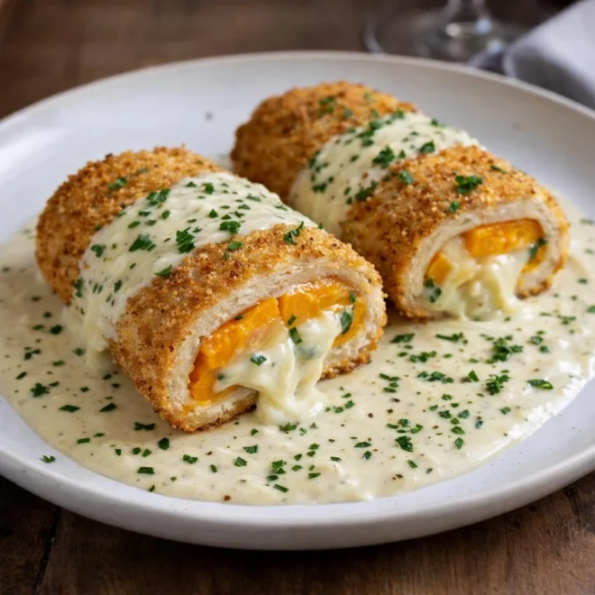 Cordon bleu de courge butternut au fromage – fondant & crous