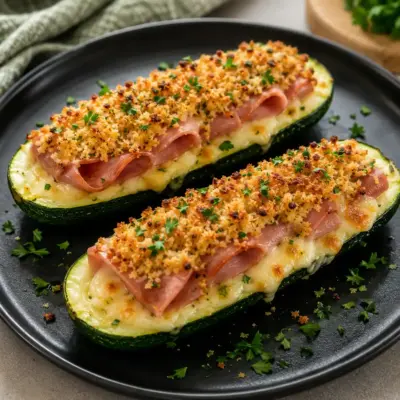 Cordon Bleu de Courgette Jambon-Fromage Pané et Doré au Four