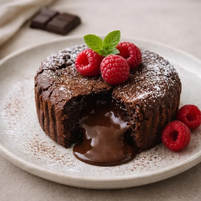 Coulant au chocolat au cœur coulant (mug cake sans moule)