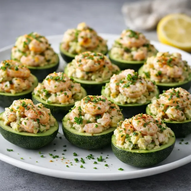 Coupelles Avocat-Crevettes au citron et herbes fraîches