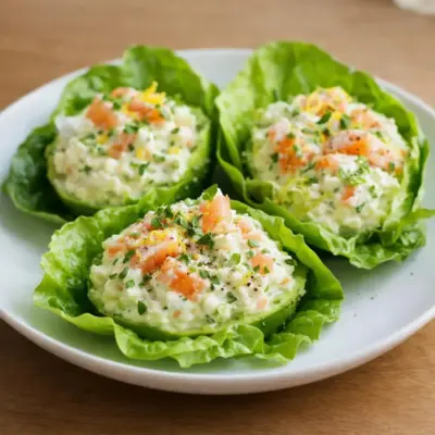 Coupelles d’avocat au surimi et citron, sauce yaourt-estragon