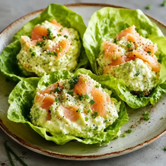 Coupelles de laitue à la truite fumée, avocat et fromage blanc : recette fraîche et facile