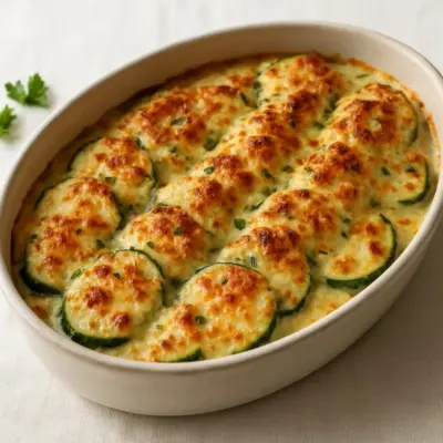 Courgettes à la crème et au comté gratinées au four