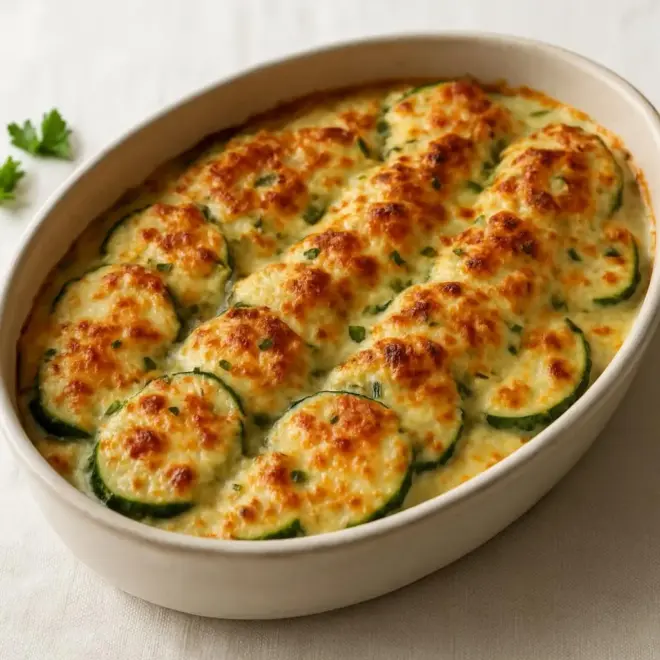 Courgettes à la crème et au comté gratinées au four