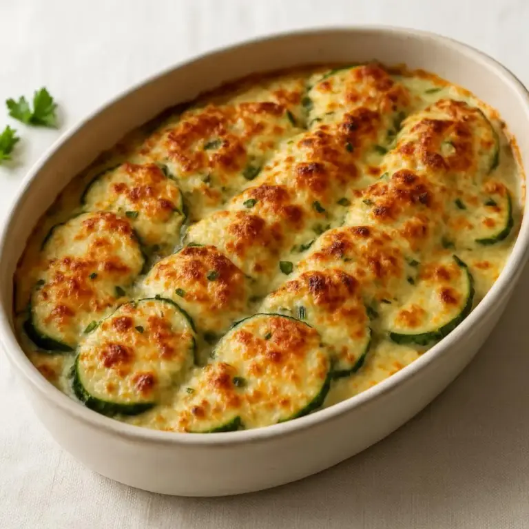Courgettes à la crème et au comté gratinées au four