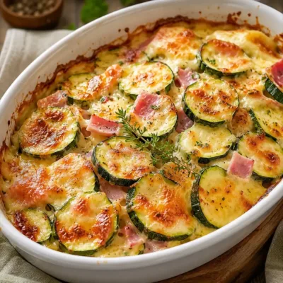 Courgettes au Jambon Gratinées : la recette crémeuse et fondante facile