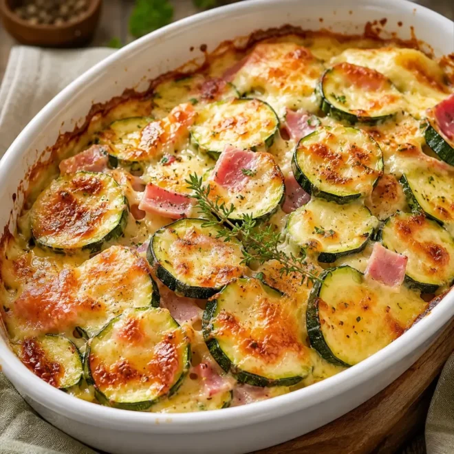 Courgettes au Jambon Gratinées : la recette crémeuse et fondante facile