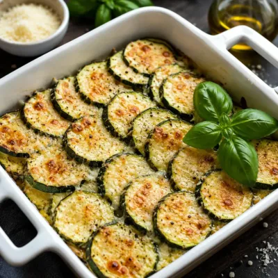 Courgettes Gratinées au Parmesan et a l&rsquo;huile d&rsquo;olive : la recette facile, dorée et fondante