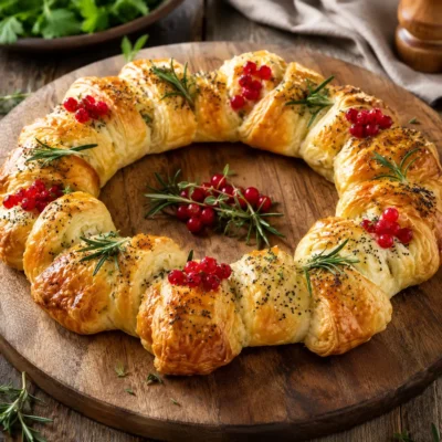 Couronne Apéritive au Poulet, Curry et Fromage Frais