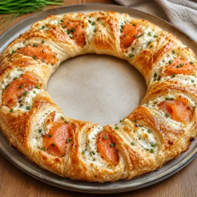 Couronne saumon fumé et chèvre : la recette feuilletée facile, croustillante et gourmande