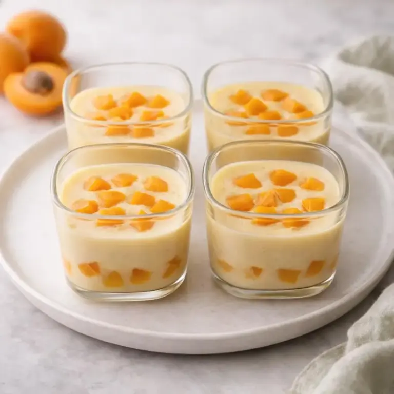 Crème vanille à l’abricot (sans cuisson, au lait et jaunes d’œufs)
