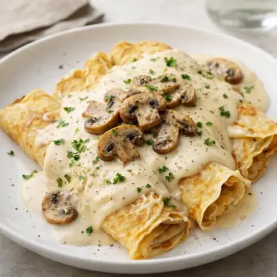 Crêpes salées champignons béchamel (recette)