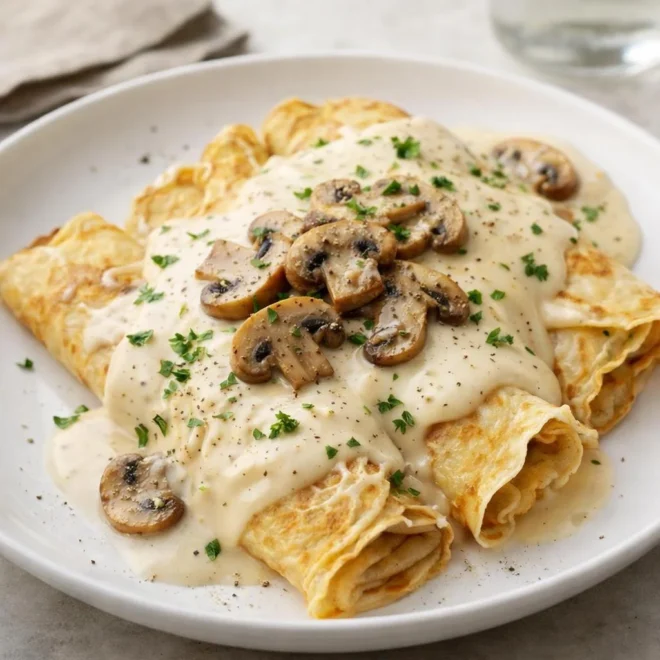 Crêpes salées champignons béchamel (recette)
