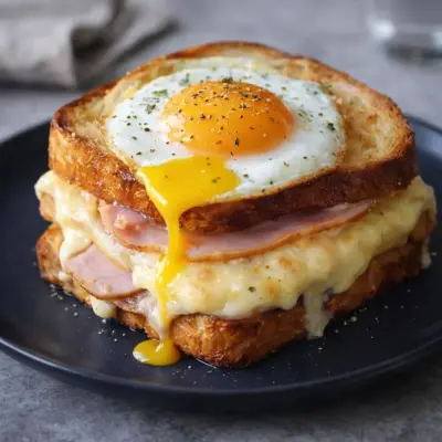 Recette croque-madame : gruyère, béchamel, œuf coulant