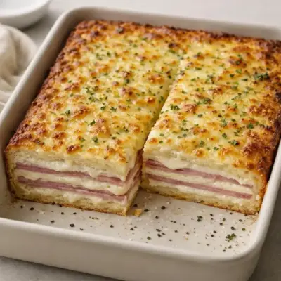 Croque-monsieur au four jambon emmental béchamel