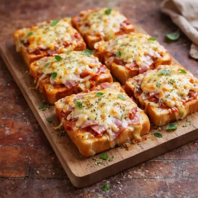 Croque monsieur façon pizza : jambon & fromage gratiné