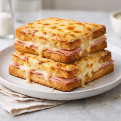 Croque-monsieur au jambon et fromage : fondant & gratiné