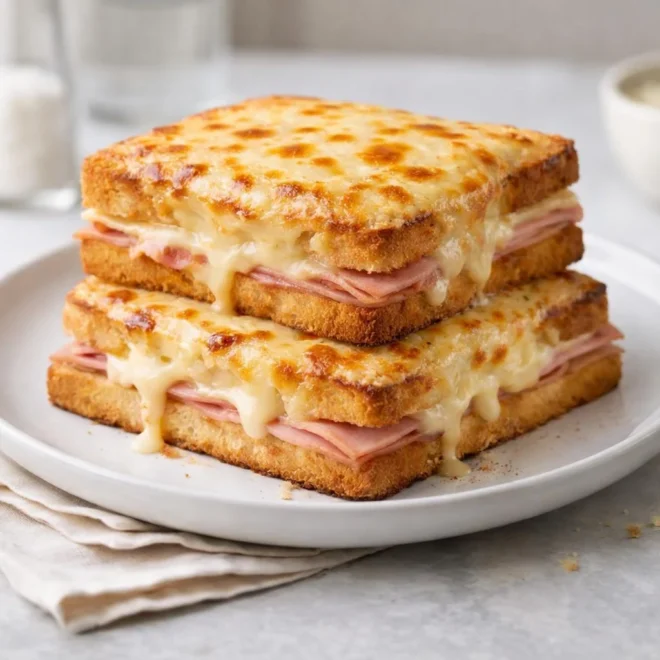 Croque-monsieur au jambon et fromage : fondant & gratiné