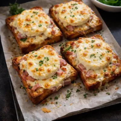 Croque-monsieur au chèvre et lardons