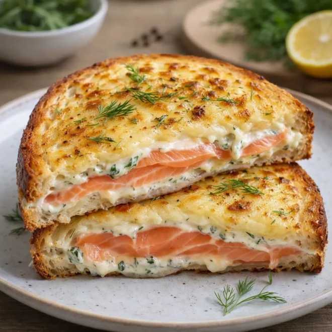 Croque nordique au saumon fumé : aneth & sauce citron