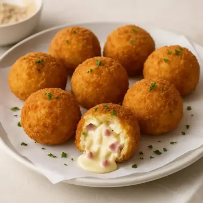 Croquettes fondantes de jambon et comté, panure croustillante