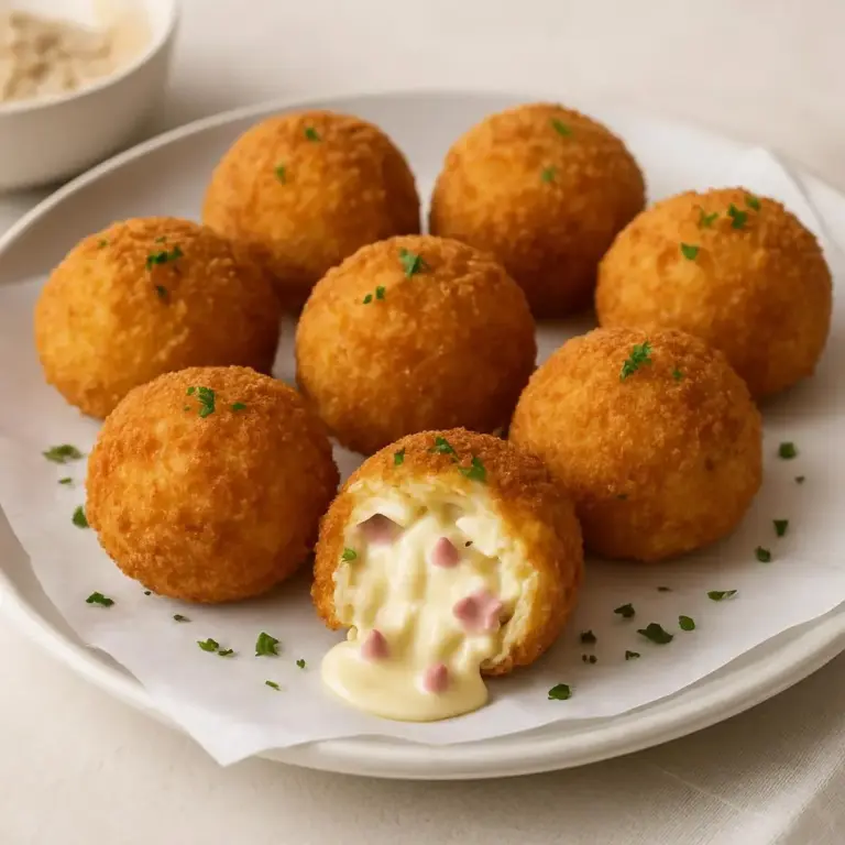 Croquettes fondantes de jambon et comté, panure croustillante
