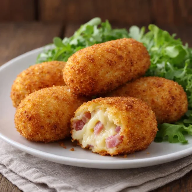 Croquettes de pomme de terre, jambon et gruyère crousti-fondantes
