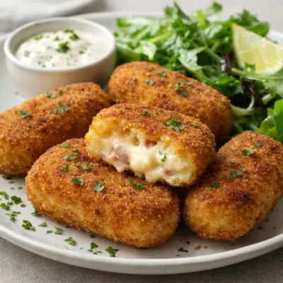 Croquettes de pommes de terre au jambon et fromage