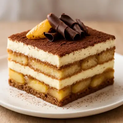 Délice poires-chocolat façon tiramisu (crème mascarpone, cacao et biscuits)
