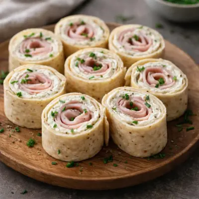 Recette roulés jambon fromage frais ail & fines herbes