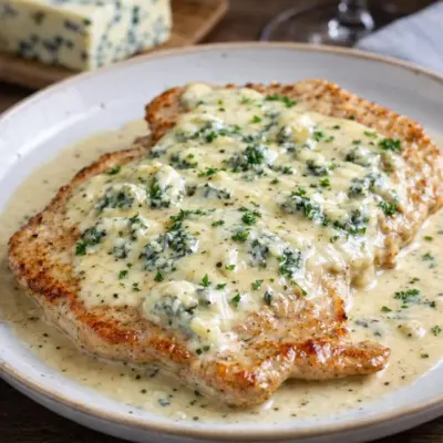 Escalope au bleu d’Auvergne : sauce crémeuse prête en 20 min