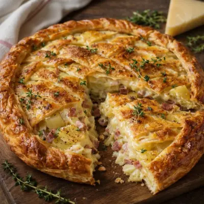 Feuilleté campagnard pommes de terre comté & lardons