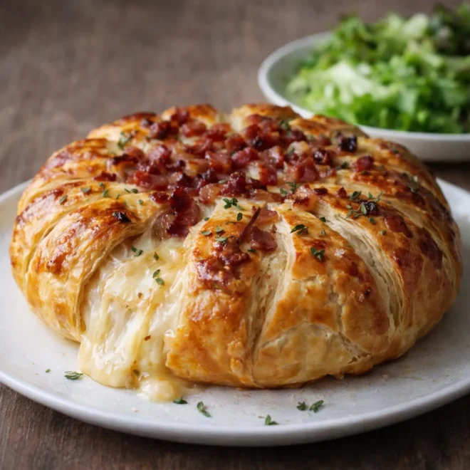 Feuilleté rustique fromage et lardons fumés