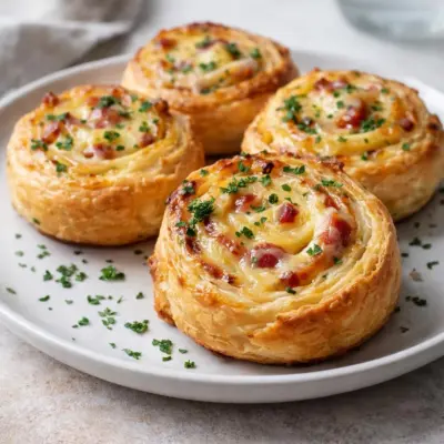 Feuilletés au fromage et lardons : escargots croustillants