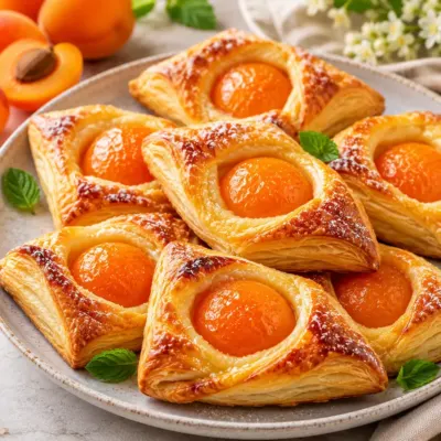 Feuilletés aux Abricots et Crème Pâtissière