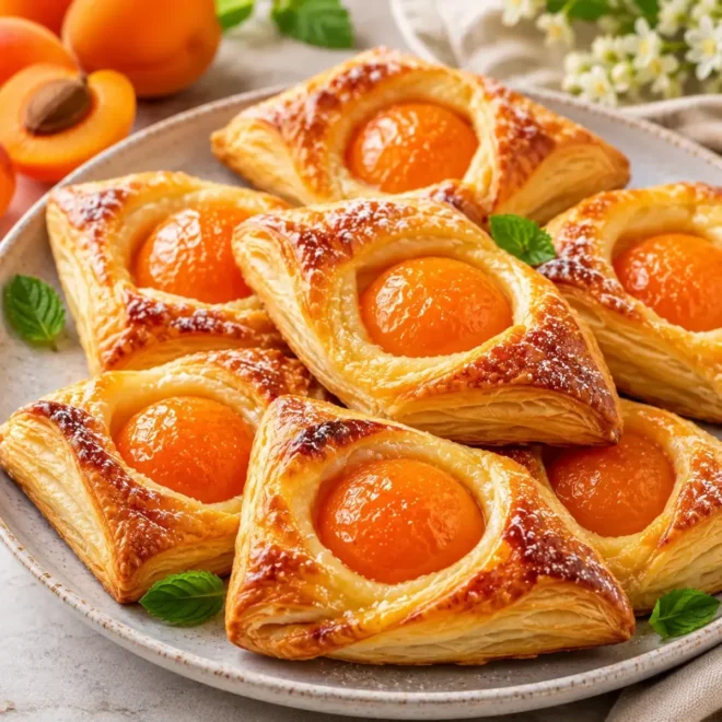 Feuilletés aux Abricots et Crème Pâtissière