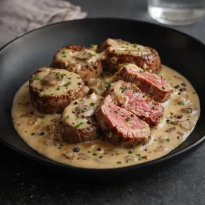 Recette filet de bœuf à la crème aux échalotes
