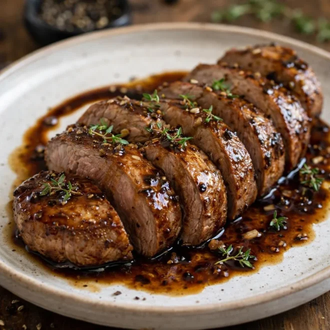 Filet mignon au balsamique et miel : sauce caramélisée