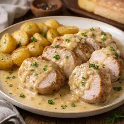 Filet mignon de porc au maroilles : sauce fondante