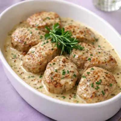 Filet mignon de porc à la moutarde : sauce onctueuse