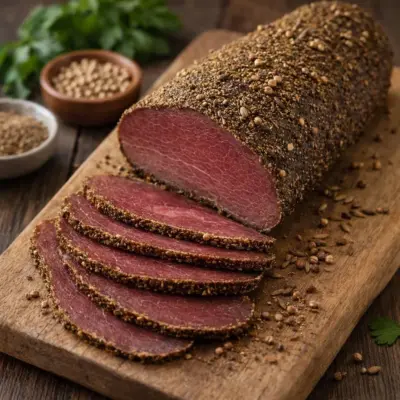 Filet mignon séché au cumin et coriandre