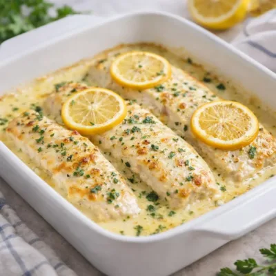 Poulet citron crème au four : recette gratinée
